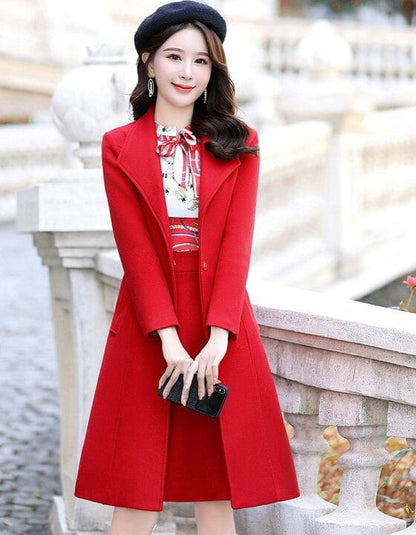 LONG BUTTON FROCK STYLE LONG COAT