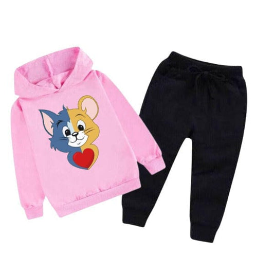 TOM & JERRY KIDS HOODED PRINTED TRACKSUIT