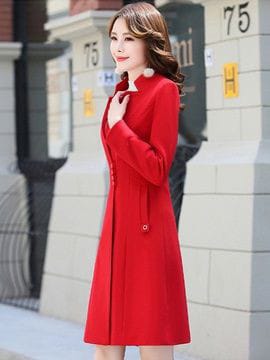 LONG BUTTON FROCK STYLE LONG COAT