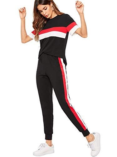 Red Panel Tracksuit For Women