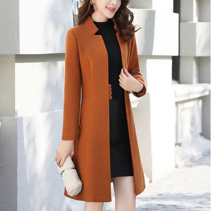 LONG BUTTON FROCK STYLE LONG COAT