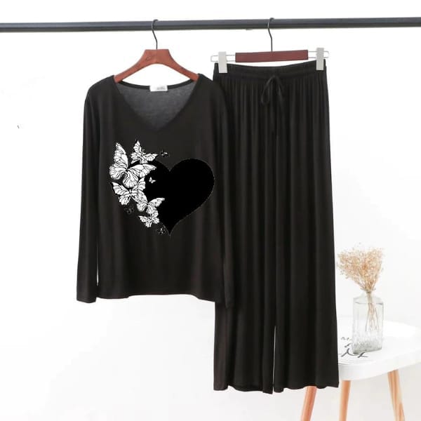 BLACK HEART BUTTERFLY - CASUAL LOUNGE WEAR SET --- ARTICLE NO# 56