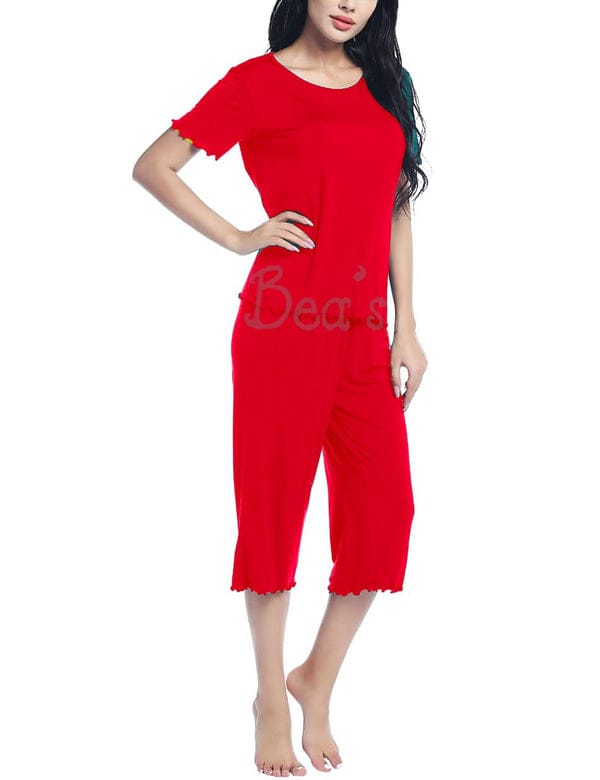 Women Half Sleeves Capri Set