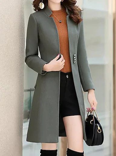 LONG BUTTON FROCK STYLE LONG COAT