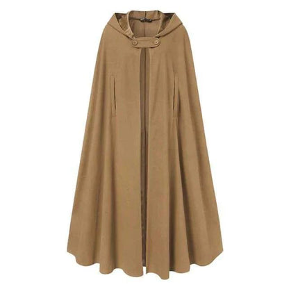 Women Stylish Long Cape Cloak Hooded Coat