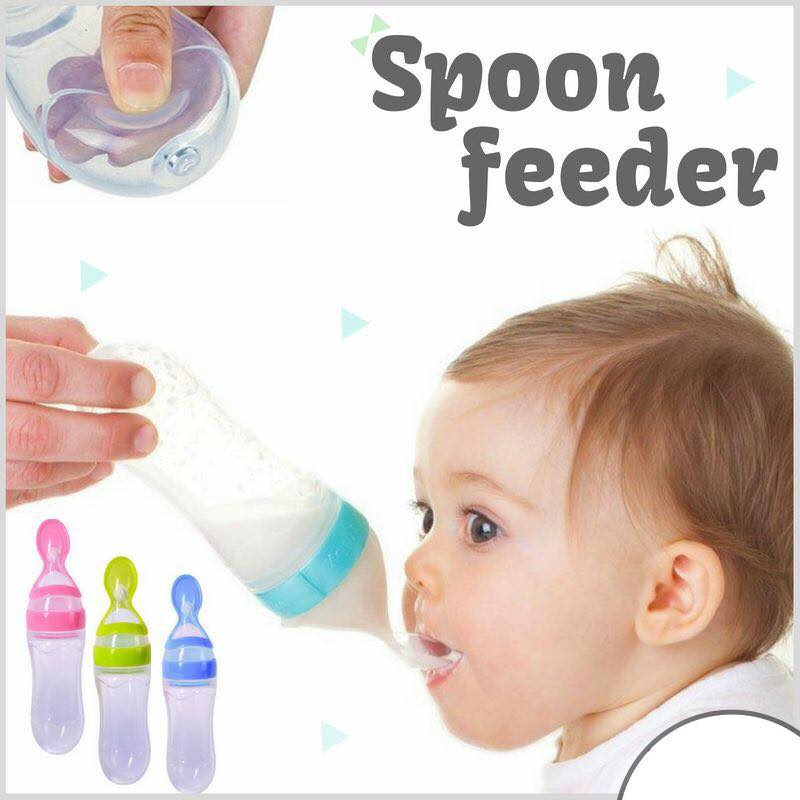 DO 11 : Silicone Baby Spoon Feeder & Milk Bottle