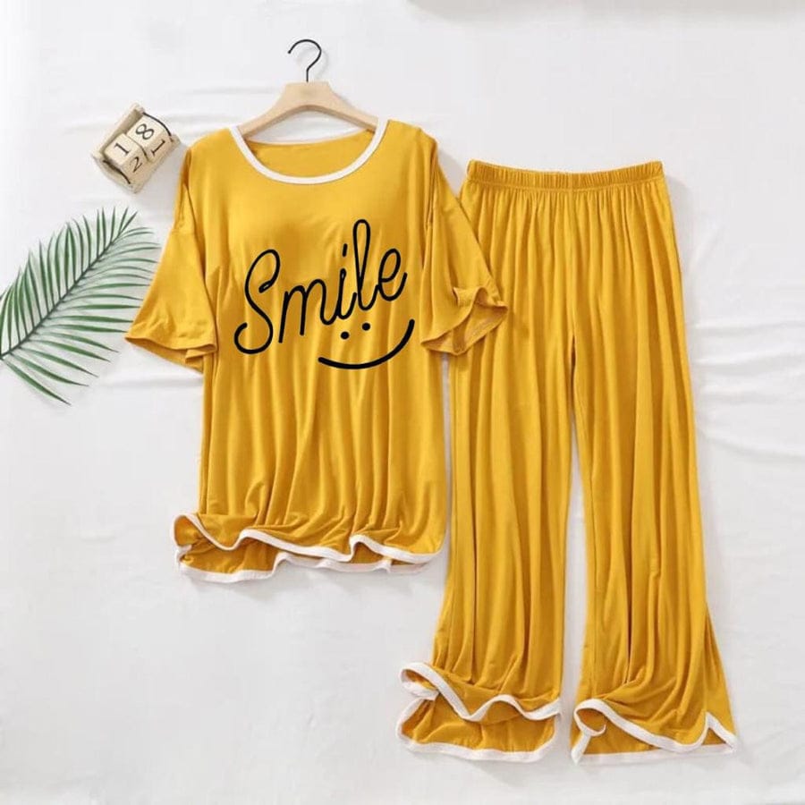 SMILE PRINTED TRENDY LOUNGE WEAR FOR WOMEN