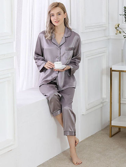 Satin Silk Button Home Wear Set